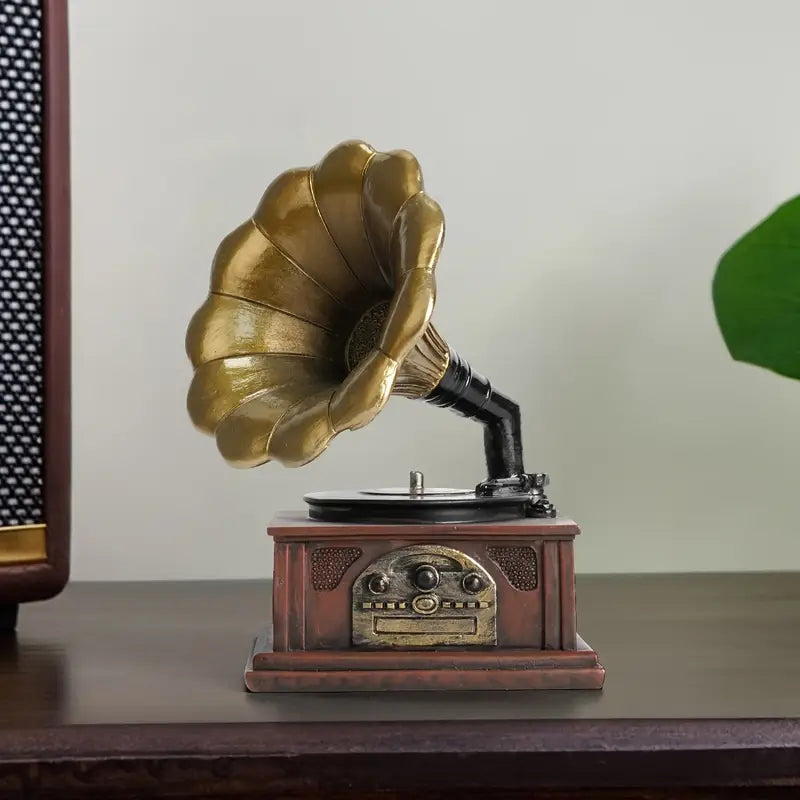 Vintage Phonograph Resin Statue