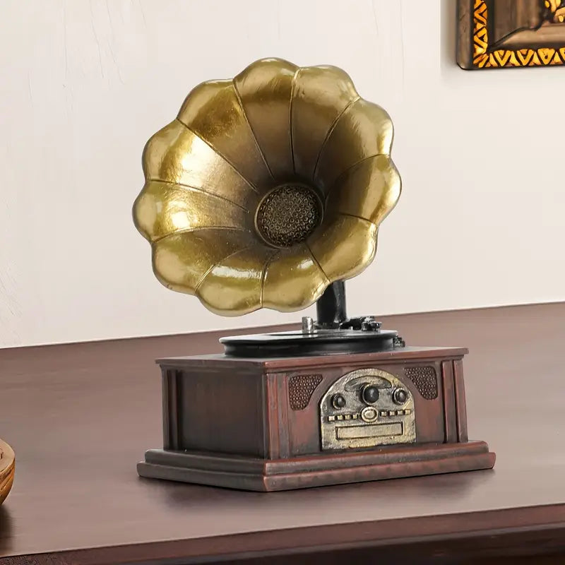 Vintage Phonograph Resin Statue