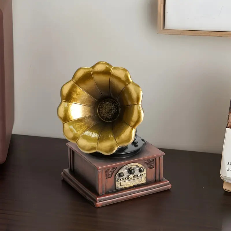 Vintage Phonograph Resin Statue