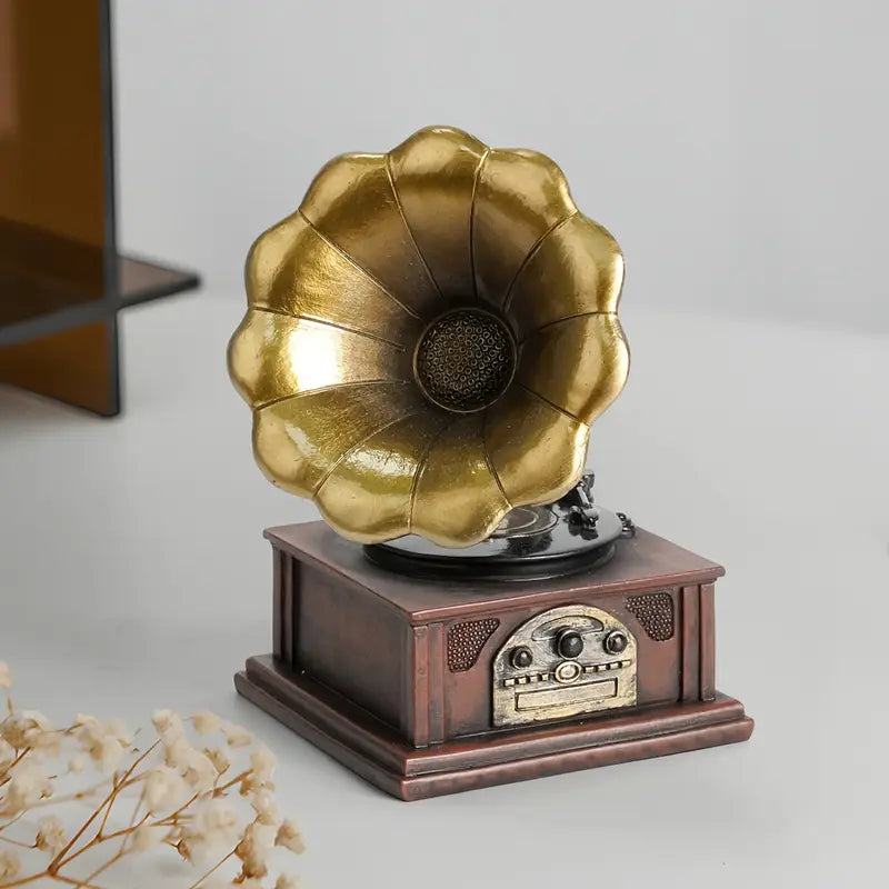 Vintage Phonograph Resin Statue