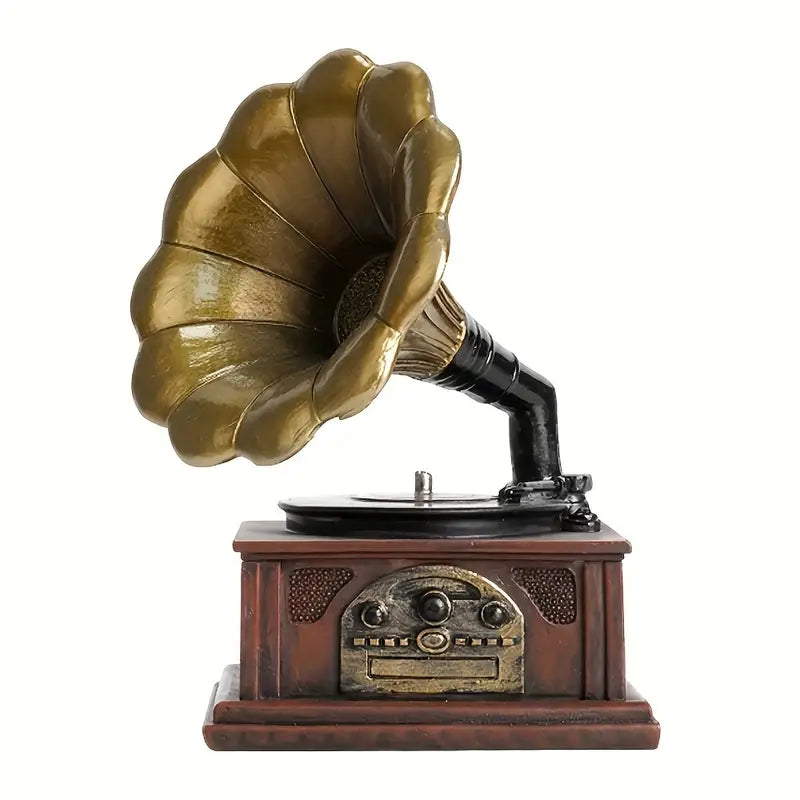 Vintage Phonograph Resin Statue