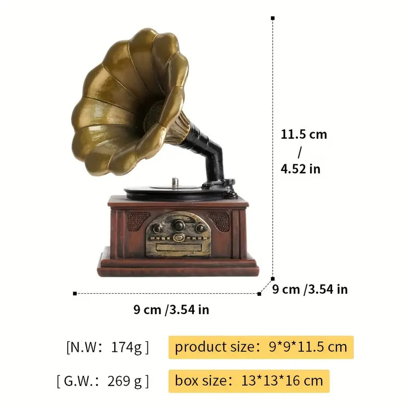 Vintage Phonograph Resin Statue
