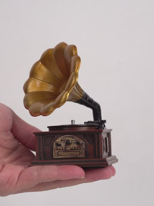 Vintage Phonograph Resin Statue